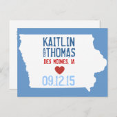 日付の保存 – カスタマイズ可能 – Iowa 案内ポストカード (正面/裏面)