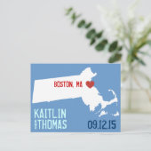 日付の保存 – カスタマイズ可能 – Massachusetts 案内ポストカード (スタンド正面)