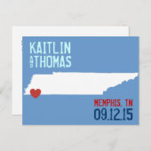 日付の保存 – カスタマイズ可能 – Tennessee 案内ポストカード (正面/裏面)