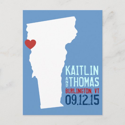 日付の保存 – カスタマイズ可能 – Vermont 案内ポストカード (正面)