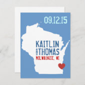 日付の保存 – カスタマイズ可能 – Wisconsin 案内ポストカード (正面/裏面)