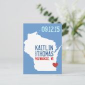 日付の保存 – カスタマイズ可能 – Wisconsin 案内ポストカード (スタンド正面)