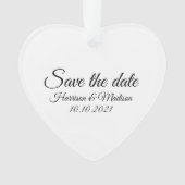 日付の保存、カスタマイズ文字の結婚発表 オーナメント (正面)
