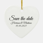 日付の保存、カスタマイズ文字の結婚発表 セラミックオーナメント (正面)