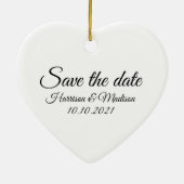 日付の保存、カスタマイズ文字の結婚発表 セラミックオーナメント (裏面)