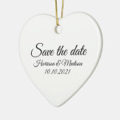 日付の保存、カスタマイズ文字の結婚発表 セラミックオーナメント (左)