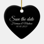 日付の保存、カスタマイズ文字の結婚発表 セラミックオーナメント (裏面)