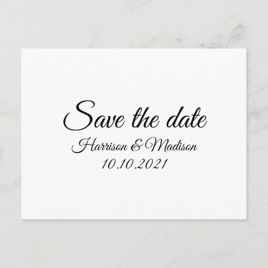 日付の保存、カスタマイズ文字の結婚発表 ポストカード (正面)