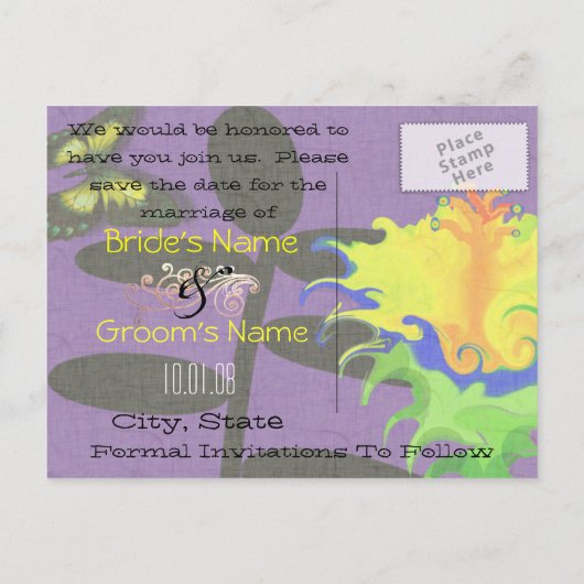 日付の保存 – - カスタマイズ -  -カスタマイズ 案内ポストカード (裏面)