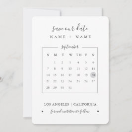 日付の保存♥カレンダーのミニマリモダンスト シーズンカード