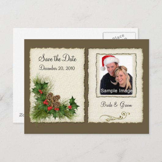 日付の保存 – クリスマスフォトポストカード 案内ポストカード (正面/裏面)
