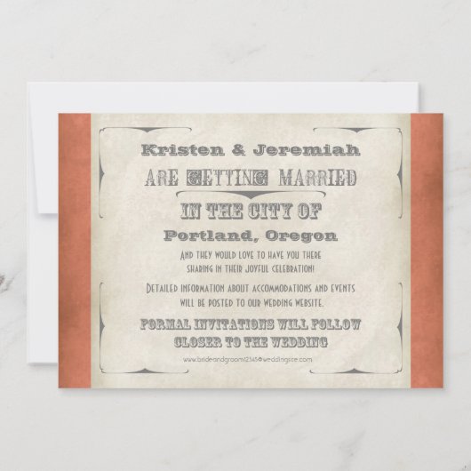 日付の保存 – シェフグラデーションロンストライプジグザグ写真 招待状 (裏面)