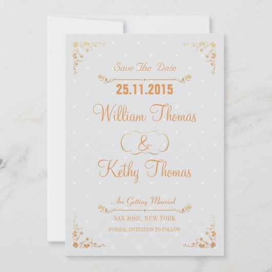 日付の保存、セーブ・ザ・デート案内はがき 招待状 (正面)