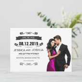 日付の保存、セーブ・ザ・デート案内はがき 招待状 (スタンド正面)