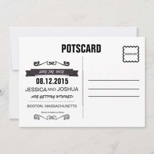 日付の保存、セーブ・ザ・デート案内はがき 招待状 (裏面)