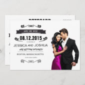 日付の保存、セーブ・ザ・デート案内はがき 招待状 (正面/裏面)