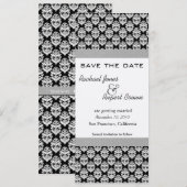 日付の保存 – ダマスクBlackElegance 招待状 (正面/裏面)