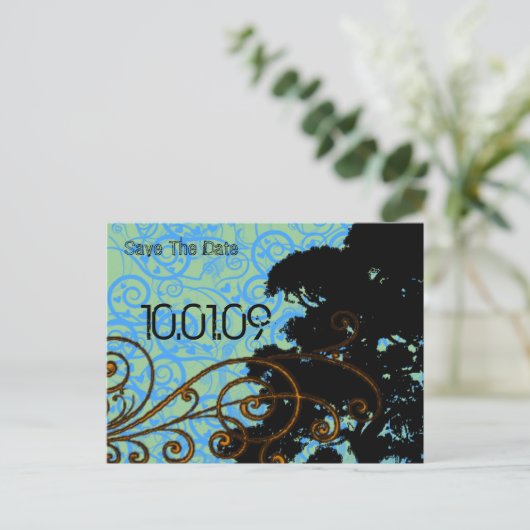 日付の保存 – ツリーの渦巻き旋回 案内ポストカード (スタンド正面)