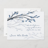 日付の保存 – ツリー分岐シルエットポストカード 案内ポストカード (正面/裏面)