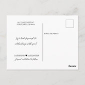 日付の保存 – ネイビーブルーイエローフローラ写真 ポストカード (裏面)