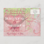 日付の保存 – ハートと渦巻き 案内ポストカード (裏面)