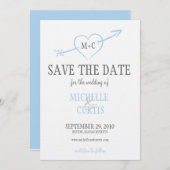 日付の保存 – ハートと矢印 セーブザデート (正面/裏面)