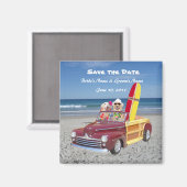 日付の保存 – ビーチ結婚式 マグネット (正面/裏面)