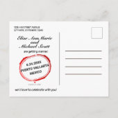 日付の保存，ビーチ結婚式,招待状 インビテーションポストカード (裏面)