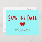 日付の保存 – ビーチ- カスタマイズ 案内ポストカード (正面/裏面)