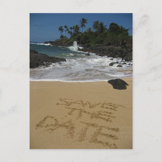 日付の保存 – ビーチ 案内ポストカード (正面)