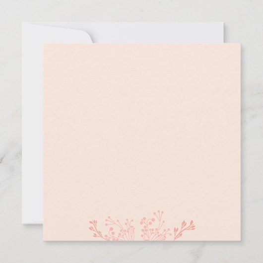 日付の保存 – ピンクエレガントフローラ写真結婚の 招待状 (裏面)