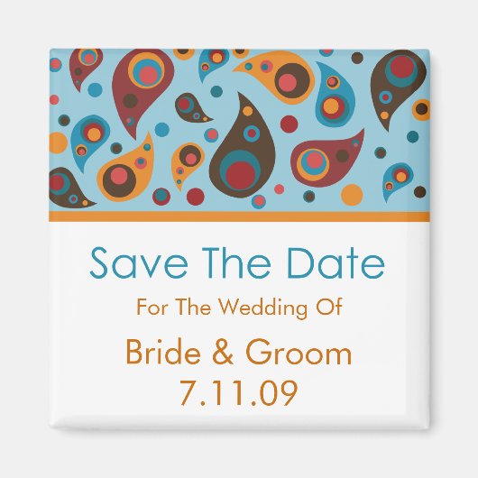 日付の保存 – ペイズリー マグネット (正面)