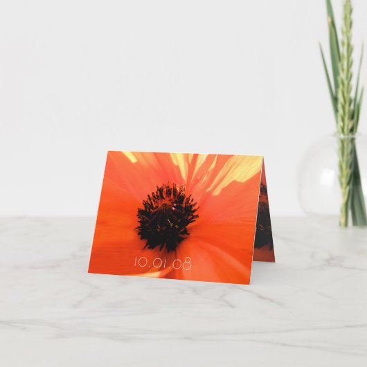日付の保存 – ポピー 招待状 (正面)