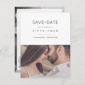 日付の保存、ミニマリスト 案内ポストカード (正面/裏面)