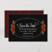 日付の保存、レッドローズコレクション/赤/黒 招待状 (正面/裏面)