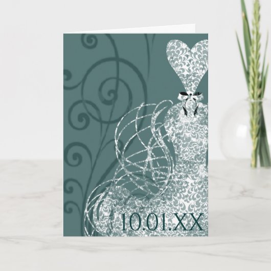 日付の保存 – レース花嫁のガウンカスタマイズ- 案内状 (正面)