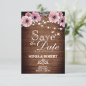 日付の保存 – ヴィンテージの木、鳩、光、花 セーブザデート (スタンド正面)