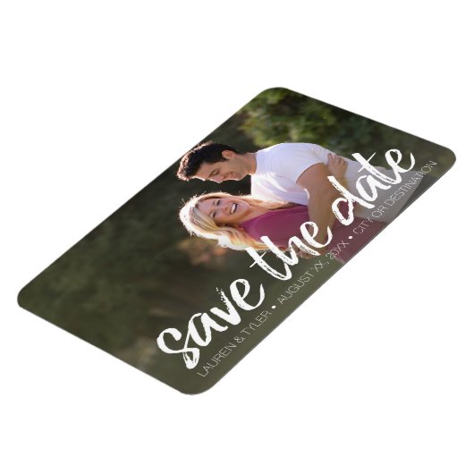 日付の保存 – 写真とつや消しモダンレタリング マグネット (左側)