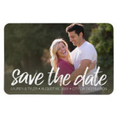 日付の保存 – 写真とつや消しモダンレタリング マグネット (横)