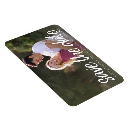 日付の保存 – 写真とつや消しモダンレタリング マグネット (右側)