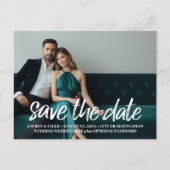 日付の保存 – 写真とつや消しモダンレタリング 案内ポストカード (正面)