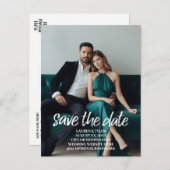 日付の保存 – 写真とつや消しモダンレタリング 案内ポストカード (正面/裏面)