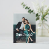 日付の保存 – 写真とつや消しモダンレタリング 案内ポストカード (スタンド正面)