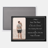 日付の保存、写真 – 無限の白黒 マグネット (正面/裏面)