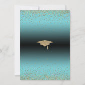 日付の保存、卒業パーティーの金ゴールドとターコイズ 招待状 (裏面)