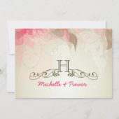 日付の保存 – 抽象芸術フローラフォト招待状 セーブザデート (裏面)