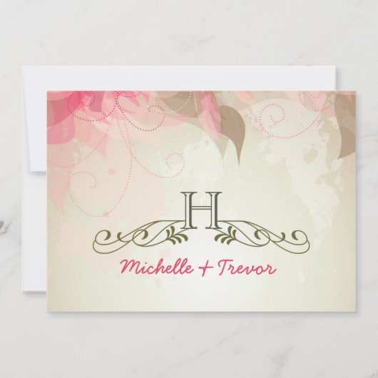 日付の保存 – 抽象芸術フローラフォト招待状 セーブザデート (裏面)