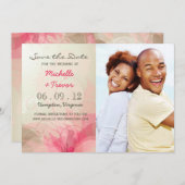 日付の保存 – 抽象芸術フローラフォト招待状 セーブザデート (正面/裏面)