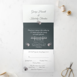 日付の保存(招待状とRSVPカード/1の2) 三つ折り案内状