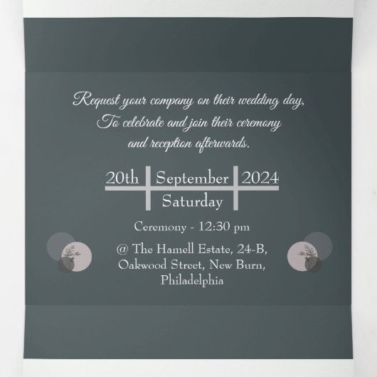 日付の保存(招待状とRSVPカード/1の2) 三つ折り案内状 (内部中)